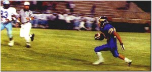 vincent Vincent Nguyen (FVHS) is flying during this interception return against the talented Carson Colts